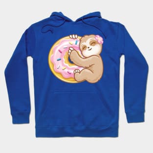 Pink Donut Cute Sloth Hoodie